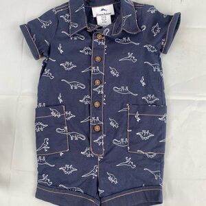 Tommy Bahama dinosaur short romper 0-3 months blue infant boy